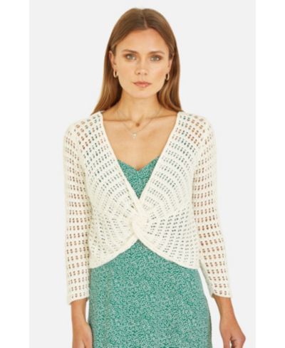 Женский вязаный джемпер Yumi Crochet Cotton Twisted Bolero