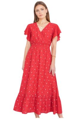 Yumi Женское миди-платье с вышивкой Broderie Anglaise