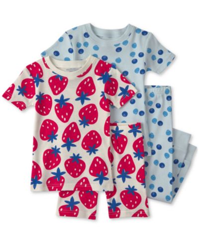Carter's Toddler Girls' 2T-5T Short-Sleeve Tops, Shorts and Pants Pajamas, 4-Piece Set