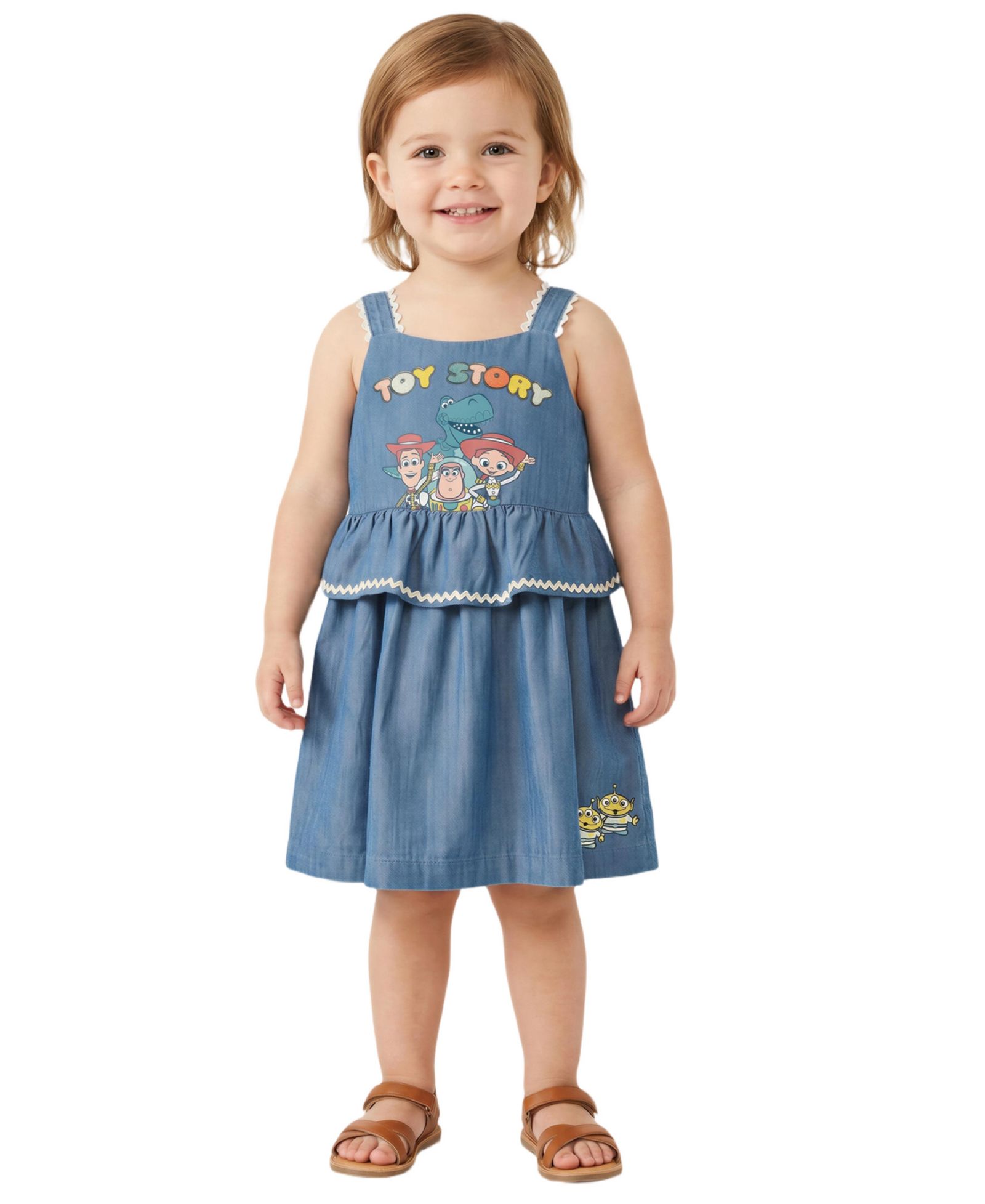 Disney Baby Girls' Toy Story Chambray Sleeveless Dress