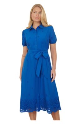 Yumi Women's Cotton Shirt Midi Dress