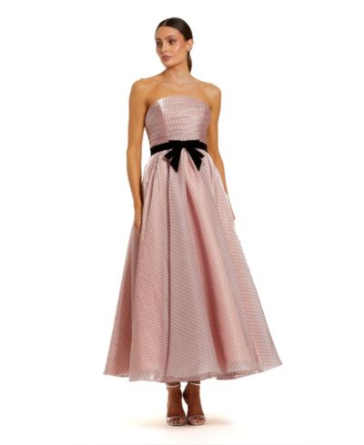 Женское платье Mac Duggal Women's Polka Dot Organza Strapless With Bow