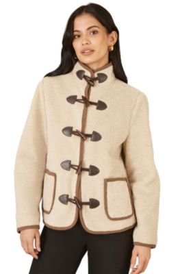 Yumi Women's Faux Leather Button Detail Jacket