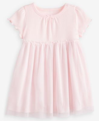 First Impressions Baby Girls' Short-Sleeve Tulle-Skirt Dress, Macy's Exclusive