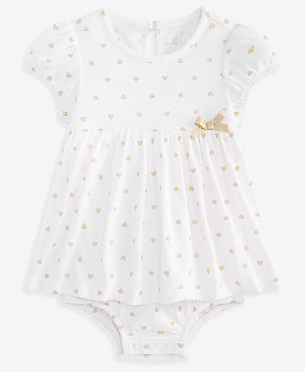 Комбинезон First Impressions детский для девочек 0M-24M с принтом сердечек и юбкой, эксклюзив Macy's