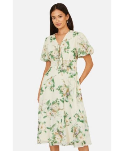 Женское платье Yumi Floral Front Tie Detail Tea Dress