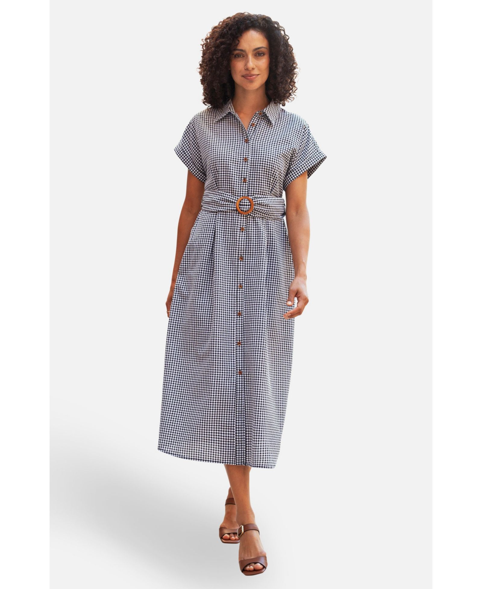 Женское рубашечное платье Yumi Gingham Relaxed Fit