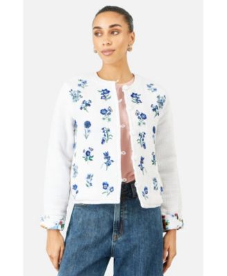 Yumi Women's Floral Embroidery Cotton Jacket