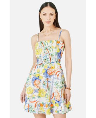 Yumi Women's Print Cotton Mini Sun Dress