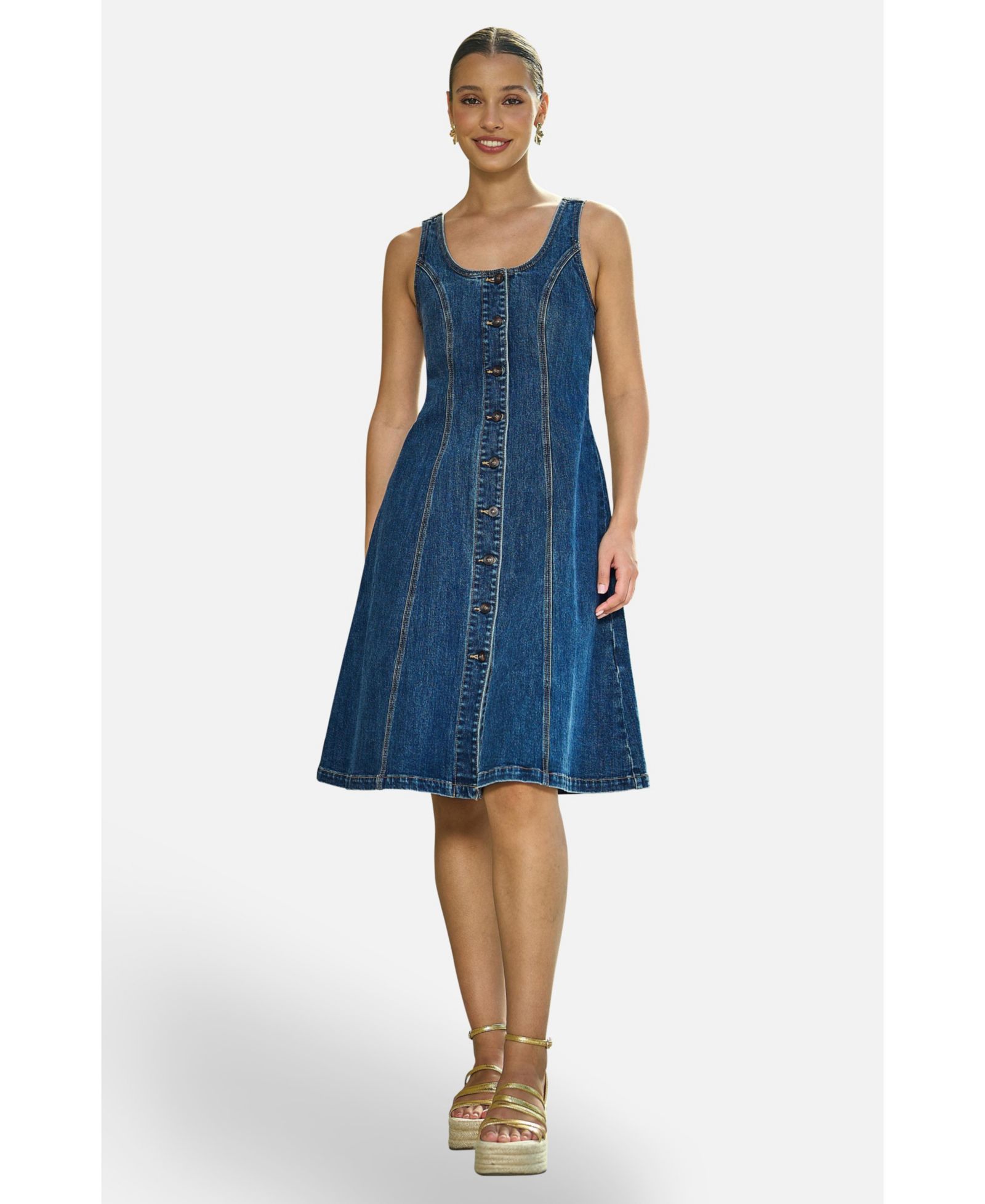 Женское облегающее платье Yumi Stretch Denim Panel