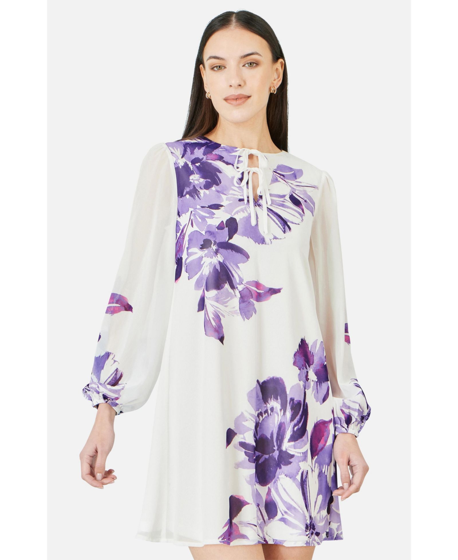 Женское туническое платье Yumi Keyhole Neck Floral