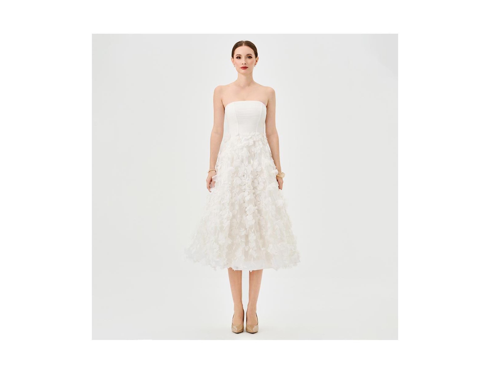 BARIANO Women's Strapless Midi Dress