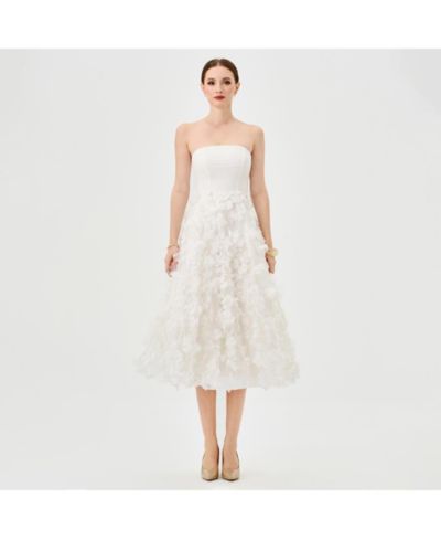 BARIANO Women's Strapless Midi Dress