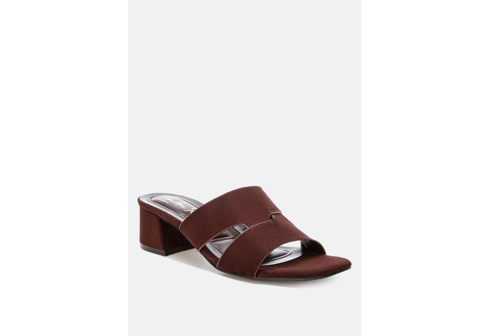 London Rag Women's Aneka Block Heel Slip Ons