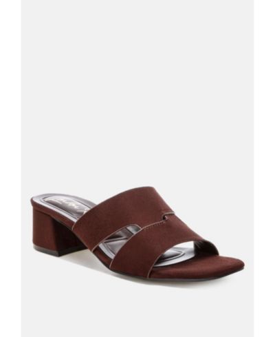 London Rag Women's Aneka Block Heel Slip Ons