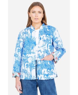 Yumi Women's Palm Reversible Cotton Quilted Jacket