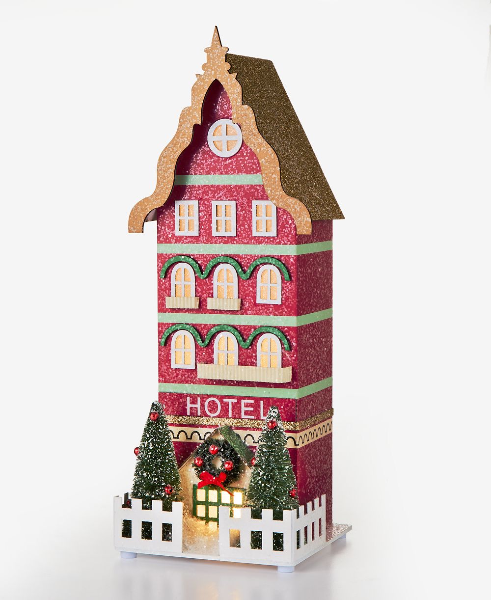 Рождественский декор Holiday Lane Whimsy LED в виде бумажного отеля