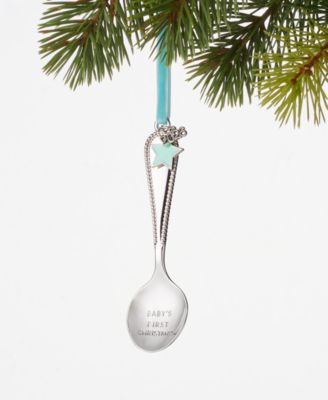 Holiday Lane Baby's First Blue Christmas Spoon 2026 Ornament, Macy's Exclusive