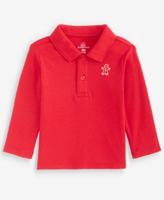 Детский поло-футболка First Impressions 3M-24M Mix & Match Long-Sleeve Gingerbread