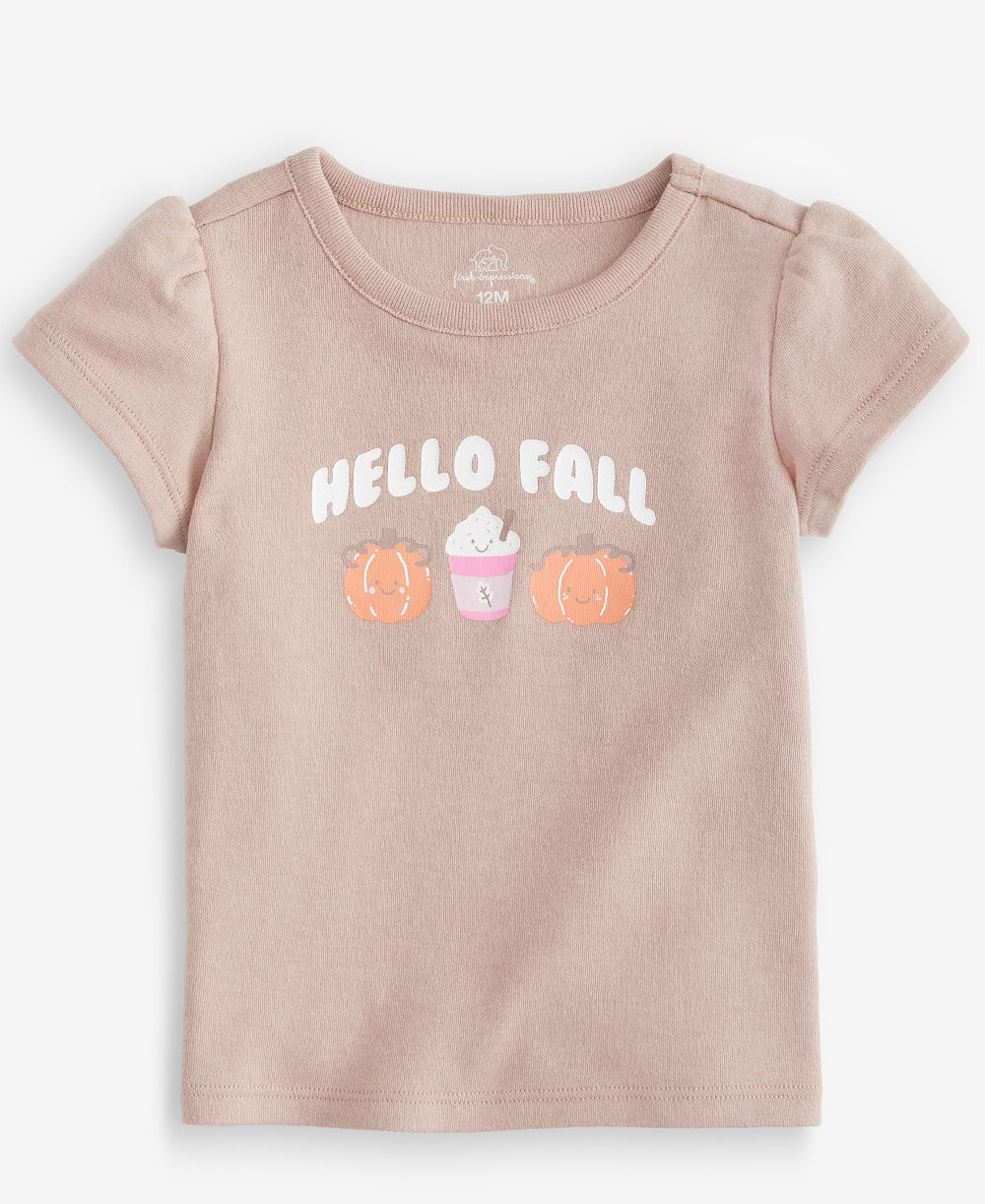 First Impressions Детская футболка Hello Fall с коротким рукавом, размеры 2T-4T