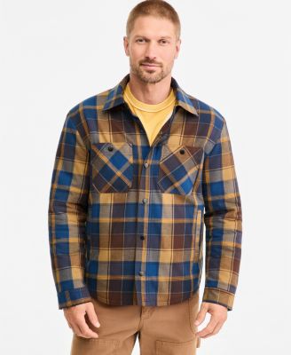 Sun + Stone Men's Plaid Regular-Fit Shirt Jacket, Macy's Exclusive