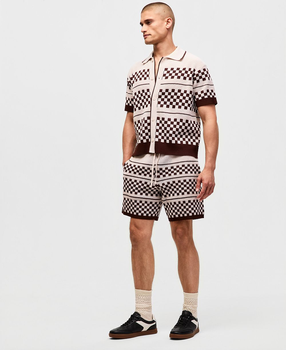 Mode of One Men's Check Sweater Shorts, Macy's Exclusive