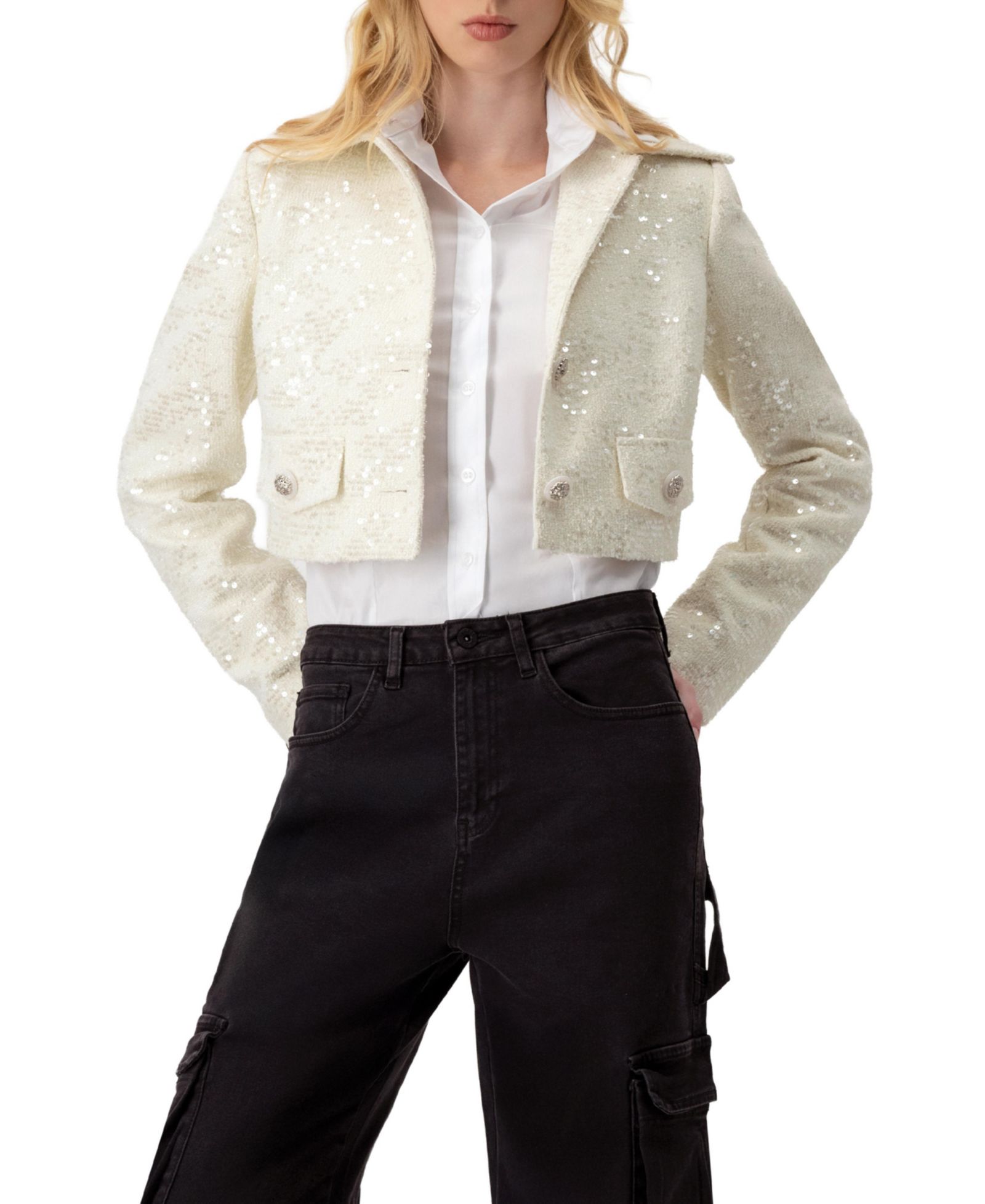 Ivonne Women's Short Sequin Jacket