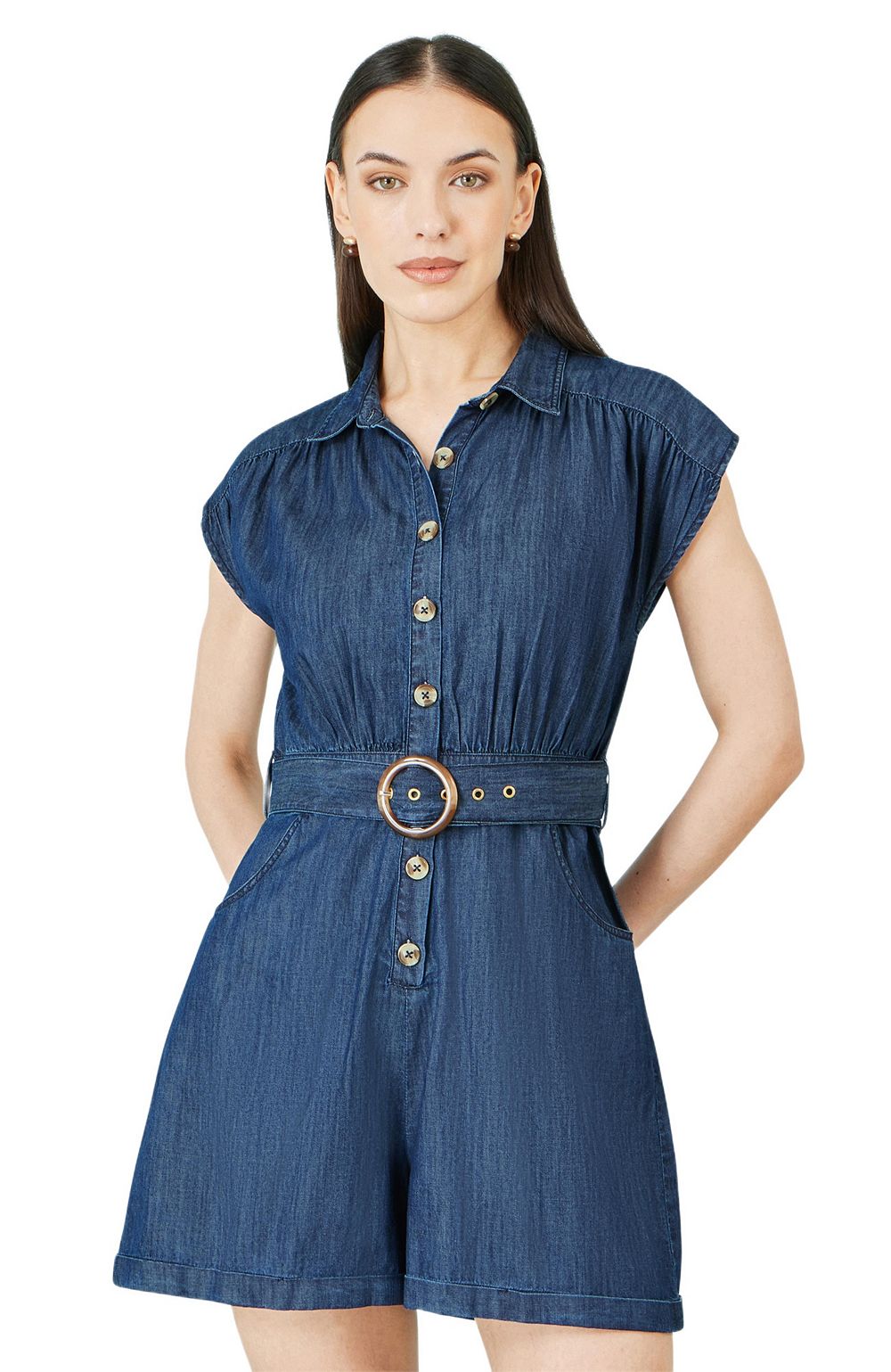 Yumi Women's Chambray Cotton Playsuit