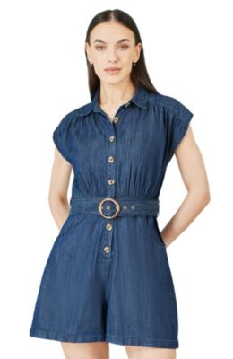 Yumi Women's Chambray Cotton Playsuit