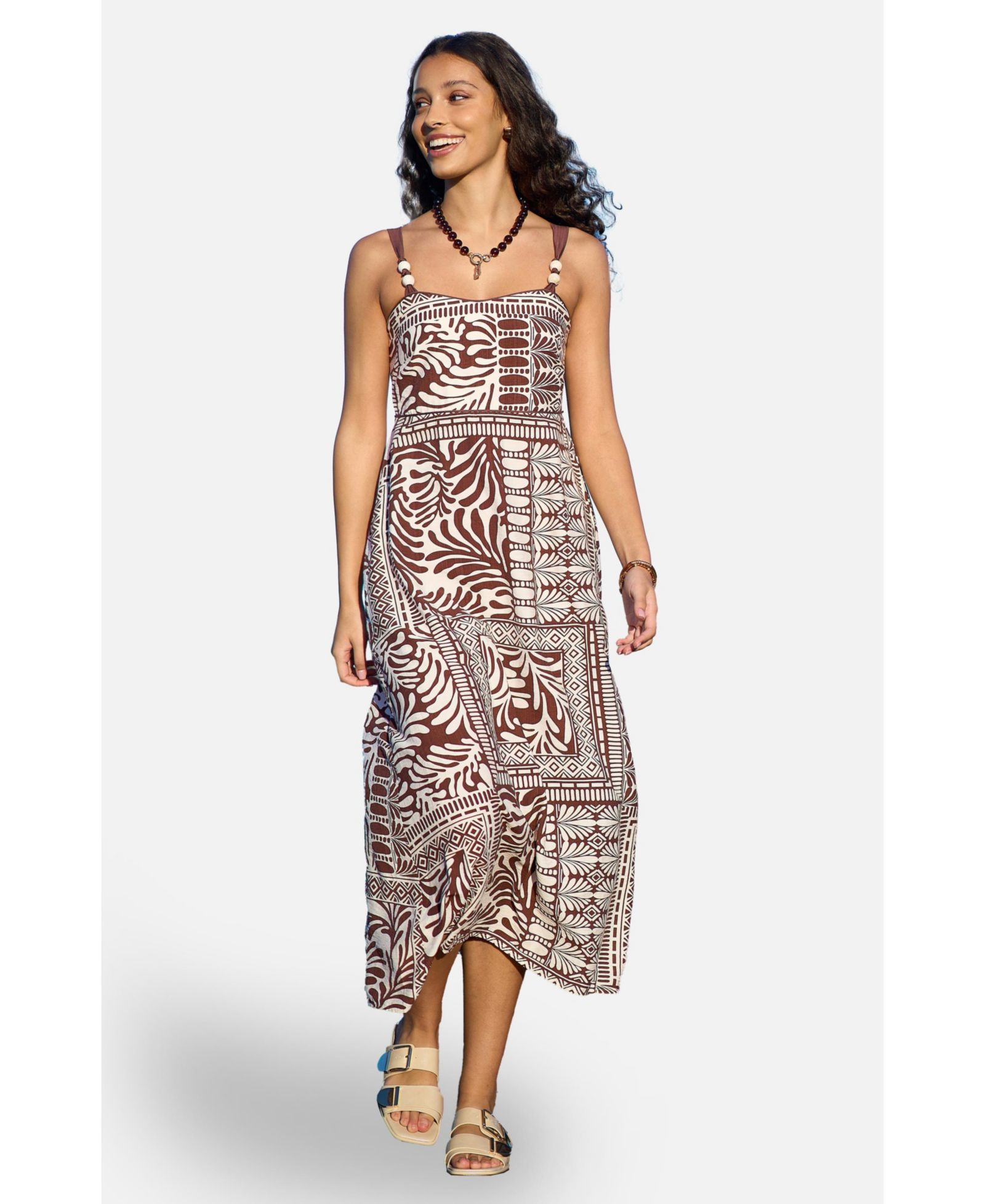 Женское миди-платье Yumi Beaded Print