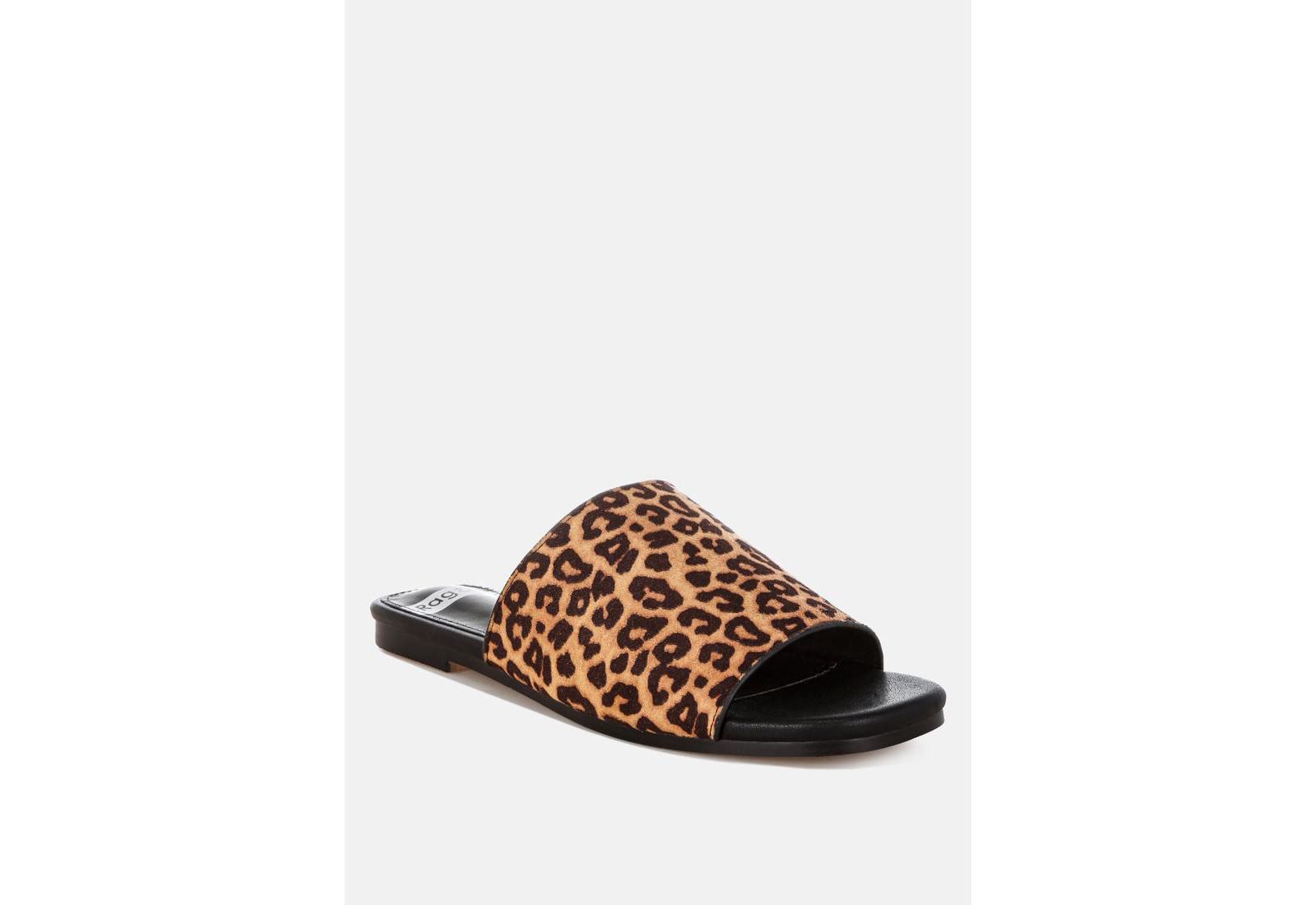 Rag & Co Women's Panthera Leopard Print Slider Flats