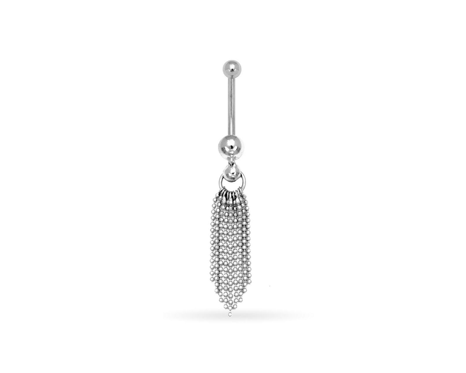 Серьга в пупок Curata Jewelry Solid 14K Gold Bead Tassel