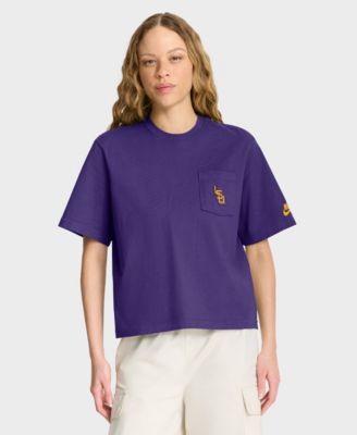 Nike женская фиолетовая футболка с карманом LSU Tigers Legacy