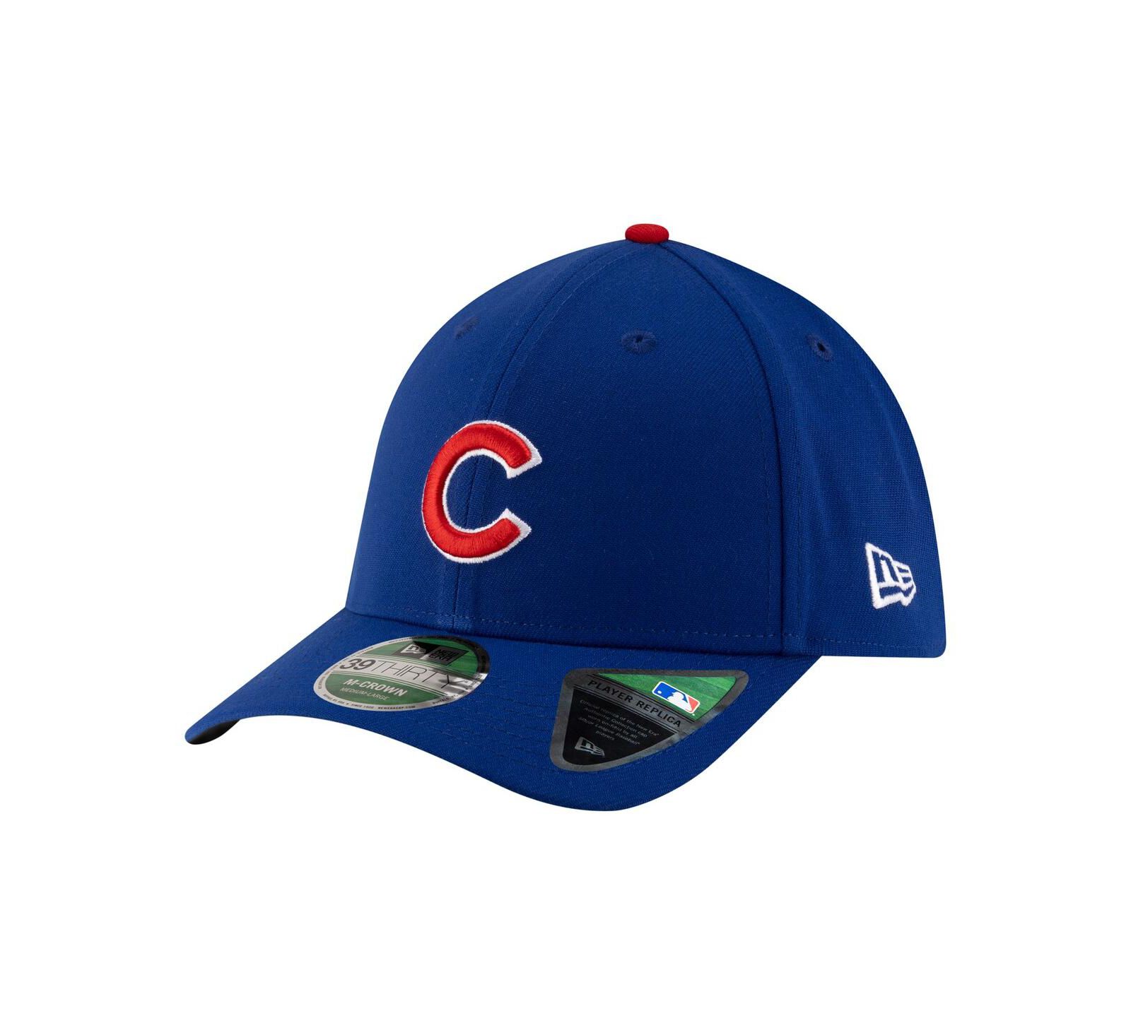 Кепка New Era Men's Royal Chicago Cubs Player Replica 39THIRTY M-Crown Flex