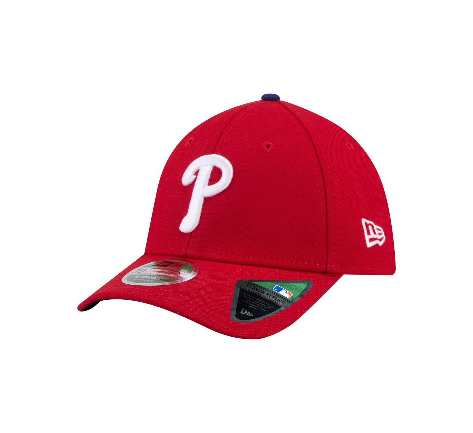New Era Men's Red Philadelphia Phillies Player Replica 39THIRTY M-Crown Flex Hat