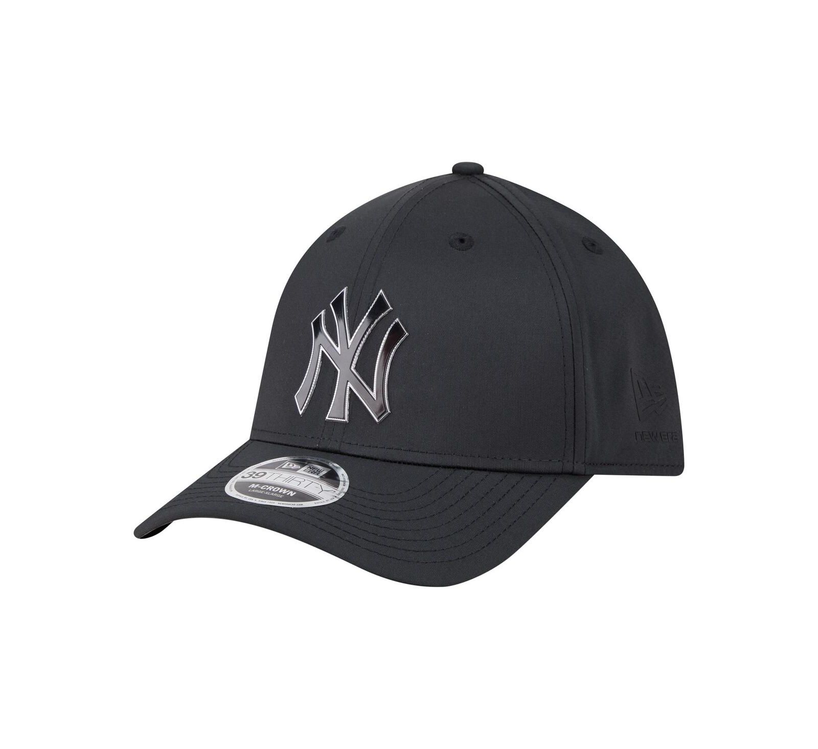 New Era Men's Black New York Yankees Metallic 39THIRTY M-Crown Flex Hat