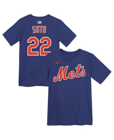 Детская футболка Nike Juan Soto Royal New York Mets с именем и номером