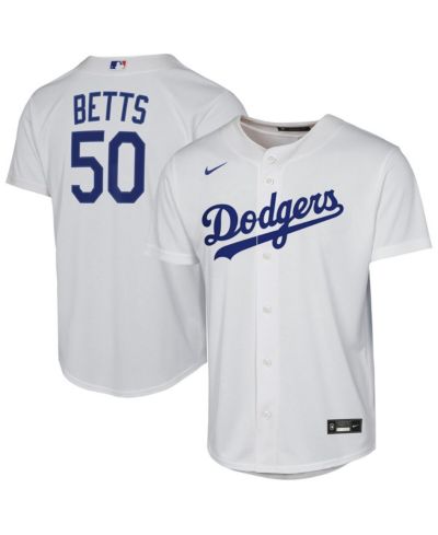 Детская джерси Nike Mookie Betts White Los Angeles Dodgers Home Replica Player