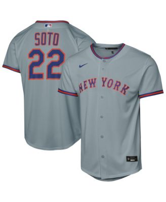 Nike Big Boys and Girls Juan Soto Gray New York Mets Road Replica Jersey