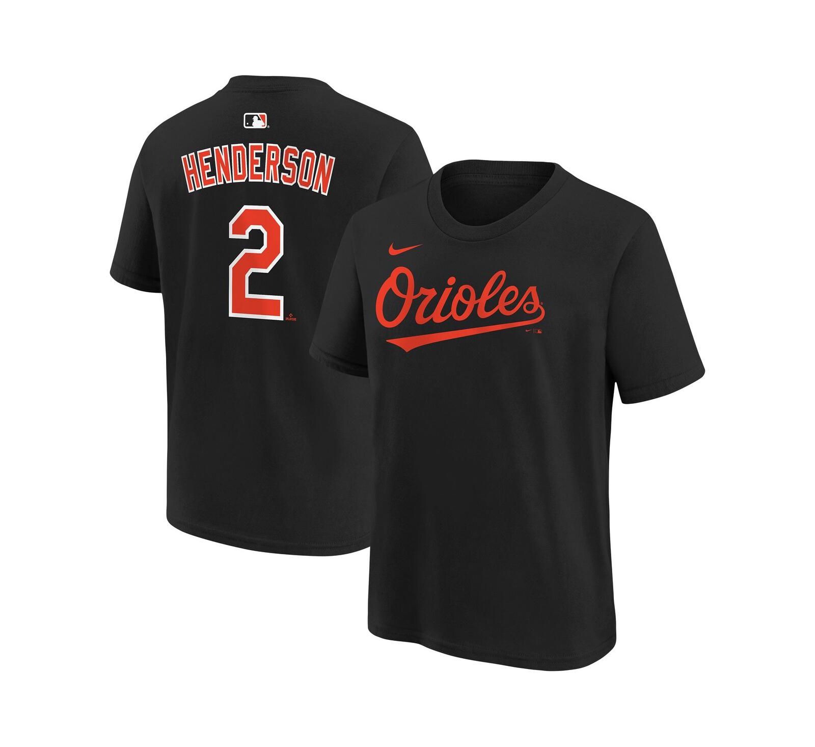 Nike футболка с именем и номером Gunnar Henderson Baltimore Orioles для мальчиков и девочек, черная
