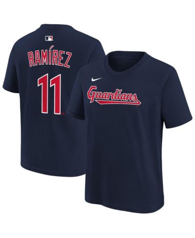 Nike Big Boys and Girls José Ramírez Navy Cleveland Guardians Name & Number T-Shirt