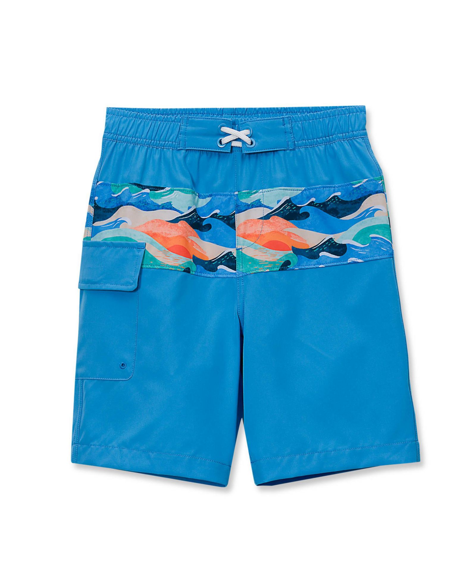 Lands' End Детские плавки для плавания Chlorine Resistant Stretch Print Blocked Hydroliner Board