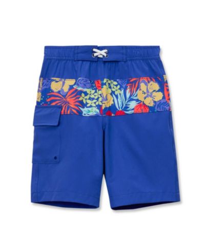 Lands' End Детские плавки для плавания Chlorine Resistant Stretch Print Blocked Hydroliner Board