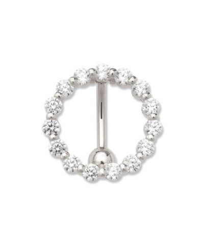 Пирсинг для пупка Curata Jewelry из золота 14k с крупным кольцом и кубическим цирконием