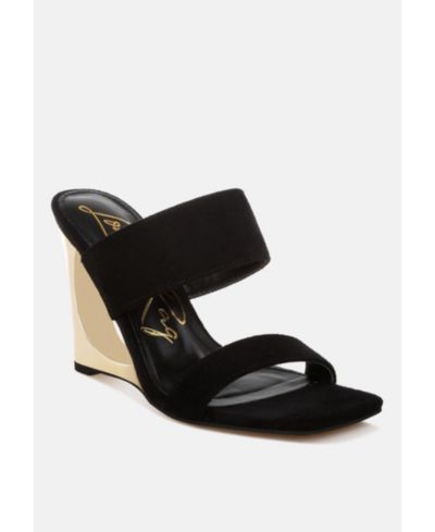 London Rag Women's Zimeski Sculpted Wedge Slip-On Sandals