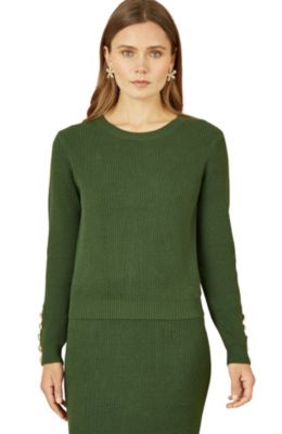 Yumi Women's Sleeve Button Detail Jumper