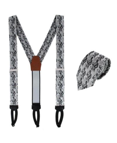Мужской набор TRAFALGAR Ambrose Dapper Night Silk Formal End Suspenders and Necktie Set
