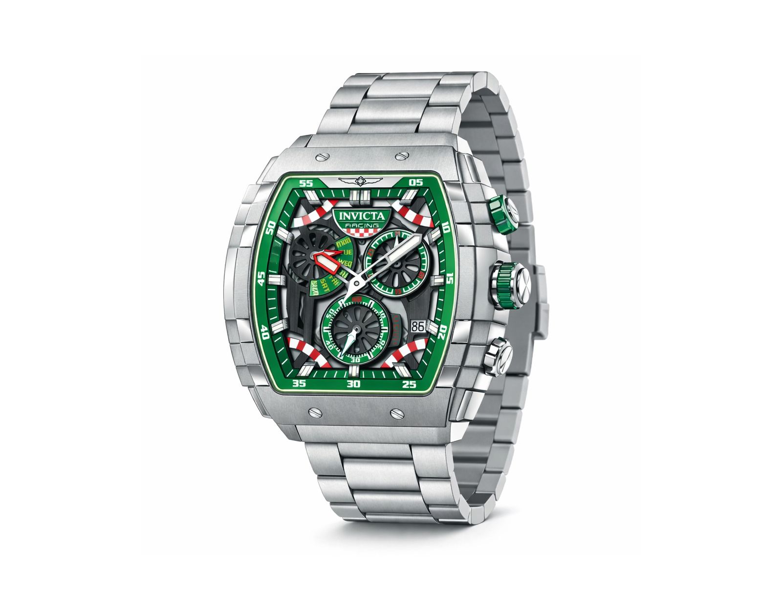Invicta 49219 Invicta Racing Quartz VD86 Plastic, Skeleton, Metal Dial Watch