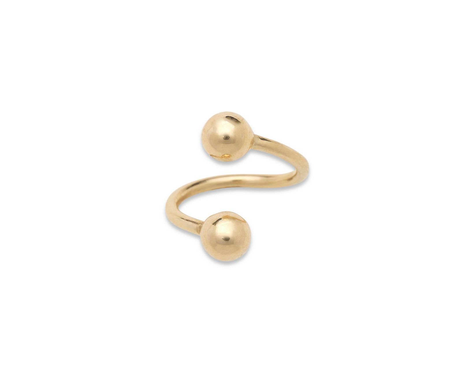 Серьга-гвоздь Curata Jewelry Solid 14k Yellow or White 16G 4mm Ball Twisted Barbell Spiral Daith Helix Tragus Cartilage Piercing