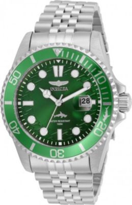 Invicta Men's 30611 Pro Diver Quartz 3 Hand Green Dial Watch